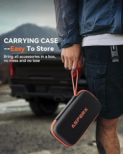 Miniatura 8 de 160PSI Tire Inflator Portable Air Compressor - Cordless Air Pump for Car Tires with 10000mAh Battery, 4+N Smart Modes, Digital Pressure Gauge, LED