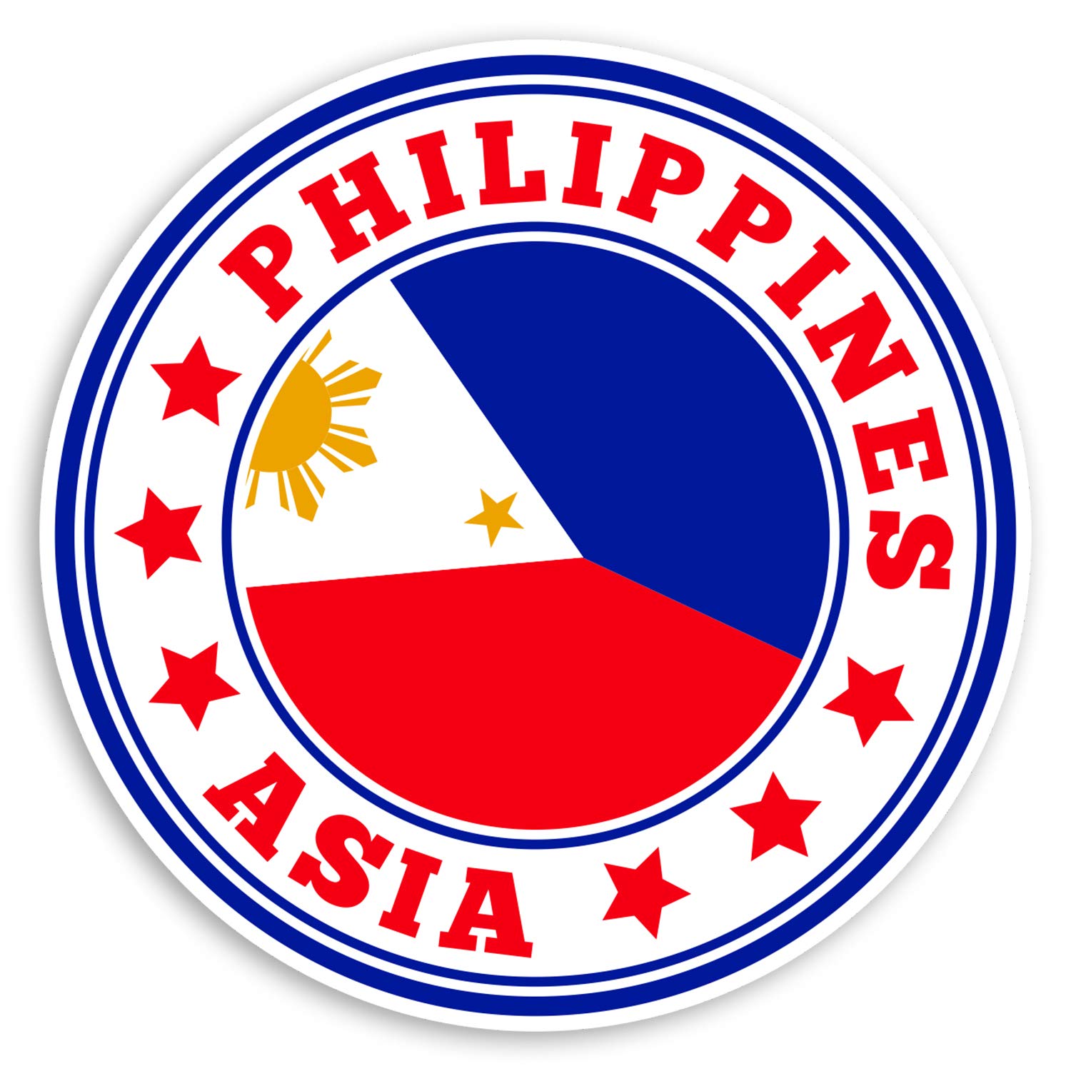 2 x 10cm Philippines Flag Vinyl Stickers - Asia Travel Luggage Sticker #31010 (10cm Wide)