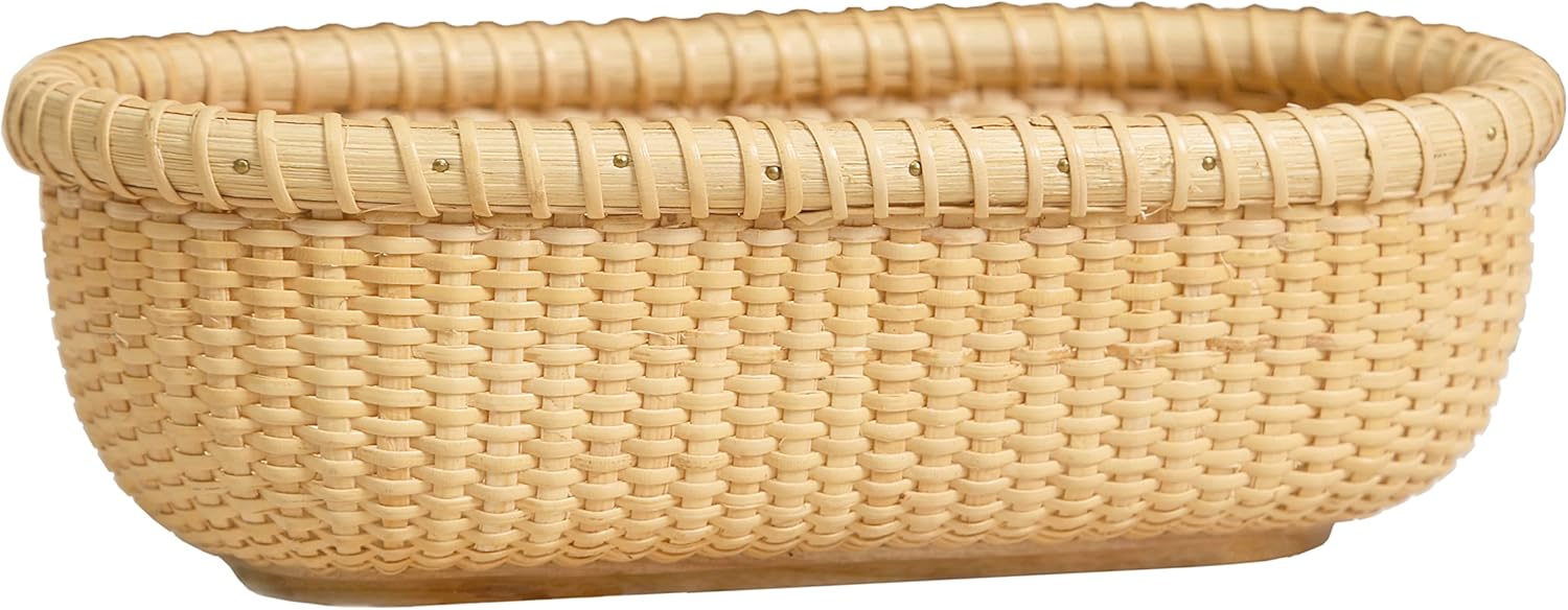 Nantucket Basket Basket Tea Fruit Basket Handicraft Storage Basket Desktop Organizer Woven Rattan Handwoven rattanStorage Basket and Home Organizer Bins