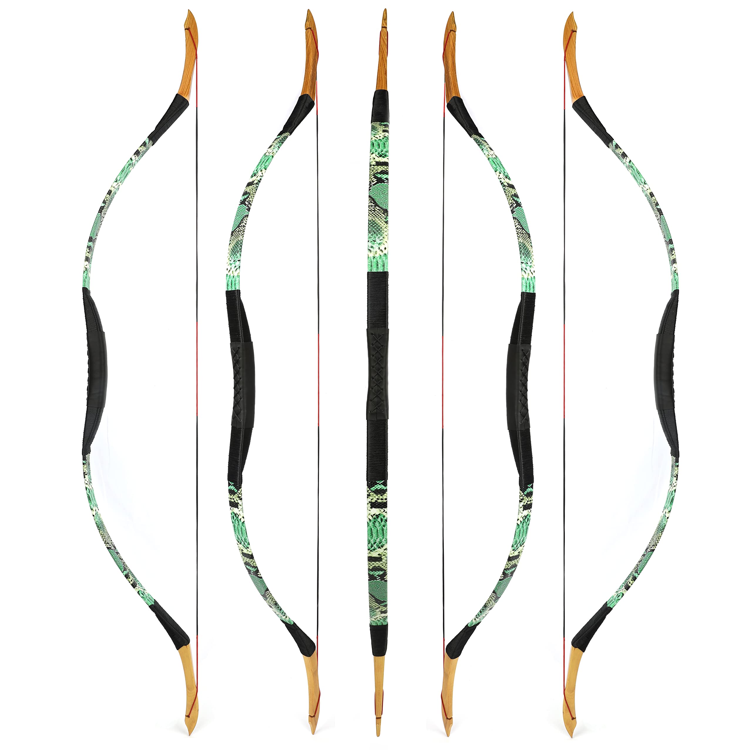 Traditional Hunting Longbow | Handmade Wooden Mongolian Style Bow | Adults Youth Beginners | Ambidextrous‌