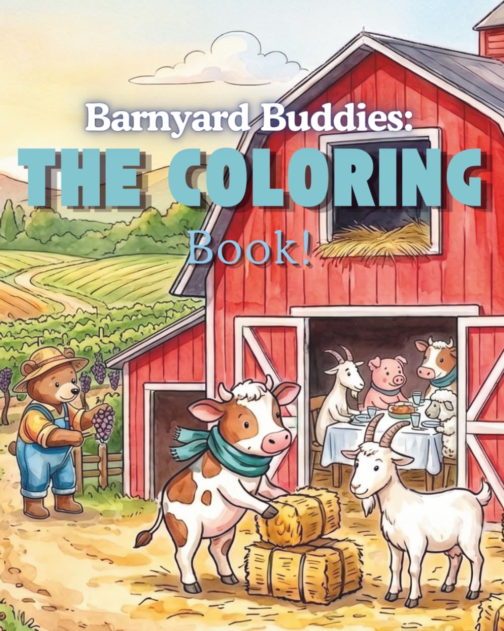Barnyard Buddies: My Farm Coloring Book: Easy and Fun Farm Animals Coloring Pages for Toddlers and Kids Ages 2-4