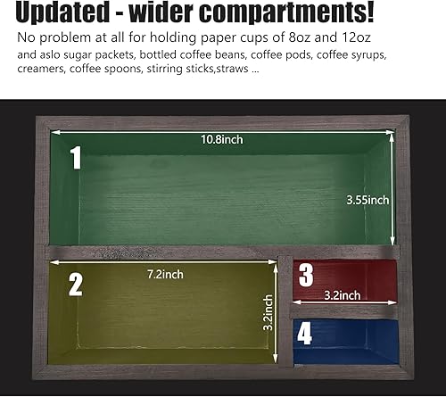 Miniatura 6 de Organizador para tazas de café K, accesorios de decoración de cafetería, organizador de cápsulas de café con asas para encimera de cocina de granja,