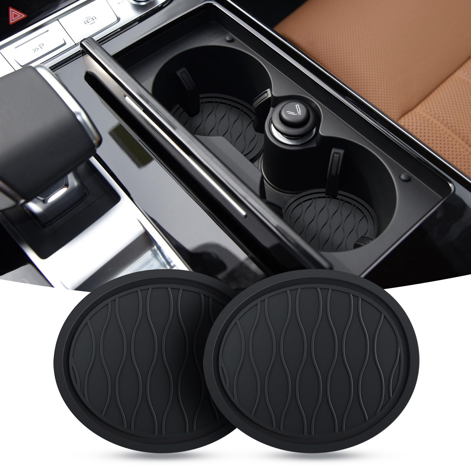 車用カップホルダーコースター4個 2.75インチ かわいい足跡 オート 