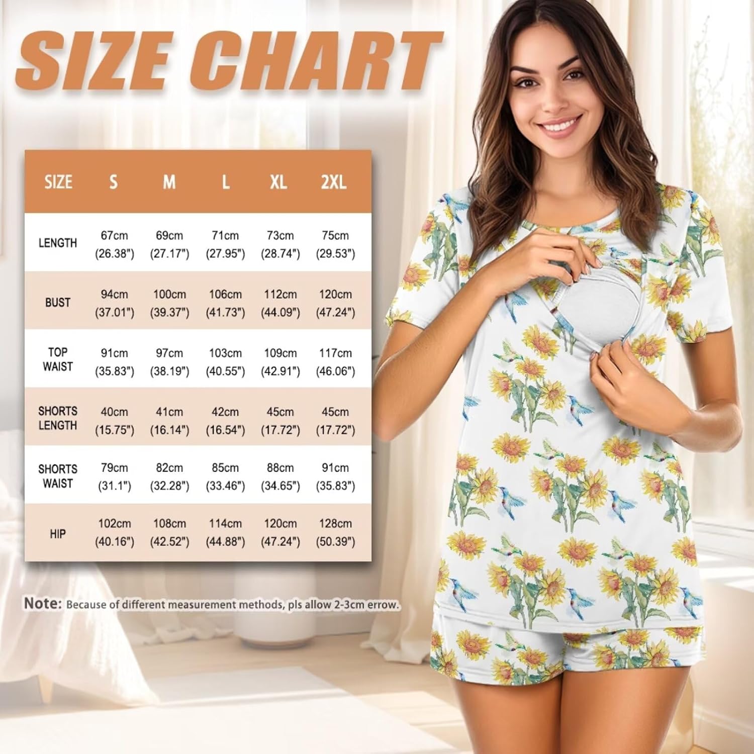 Women's Maternity Nursing Pajama Sets Soft Breastfeeding Sleepwear for Summer