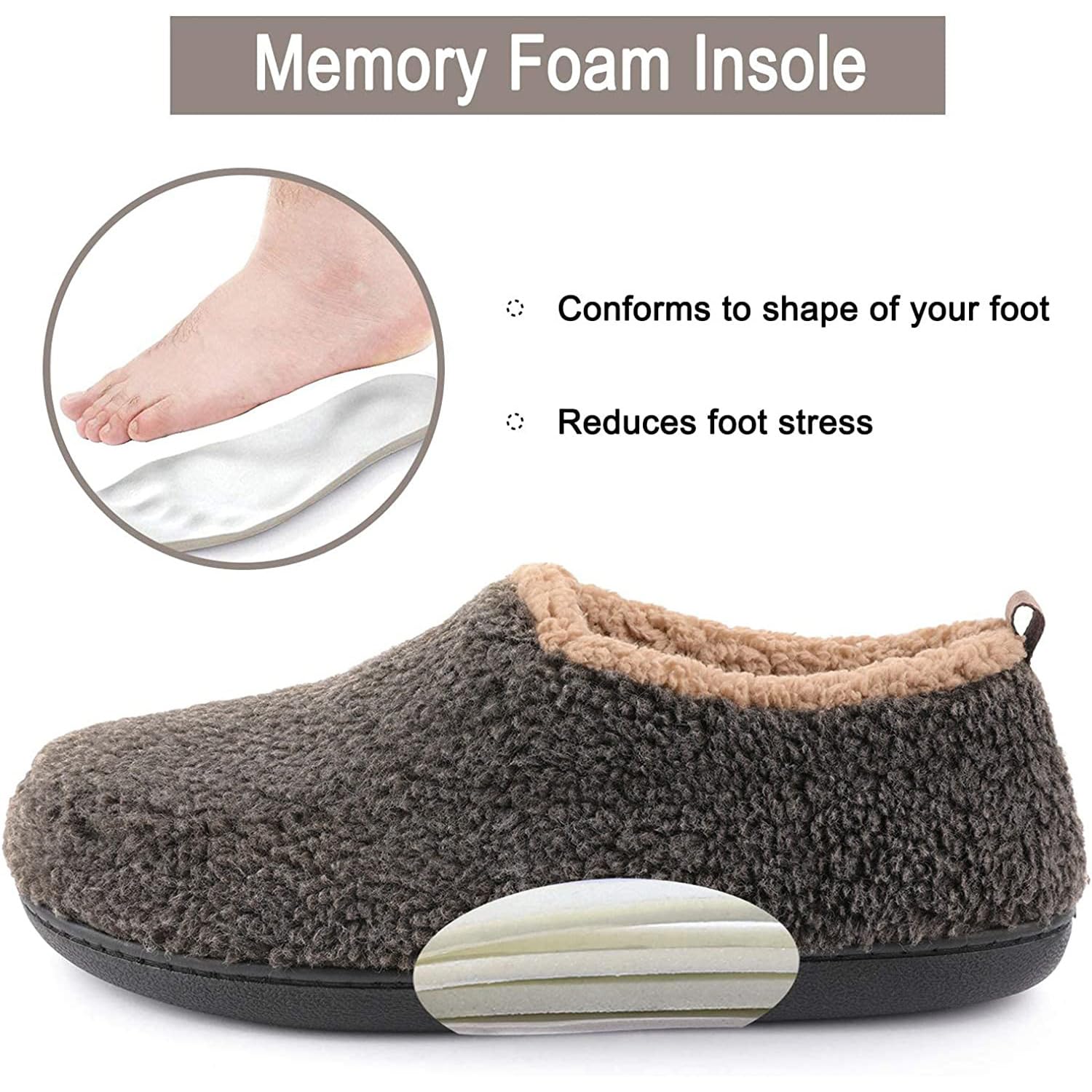 RockDove Pantofole Nomad da uomo con memory foam