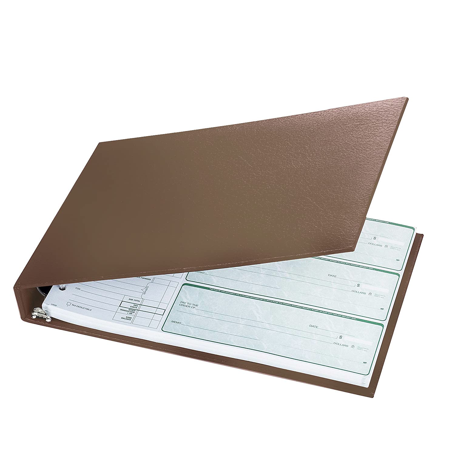 InklineInkline Executive 7 Ring Check Binder, Premium PU Leather, 500 Check Capacity, for 9x13 Inch Sheets, with Calendar Organizer & Storage Pouch, Sleek Business Design, Premium Quality - Brown (11706)