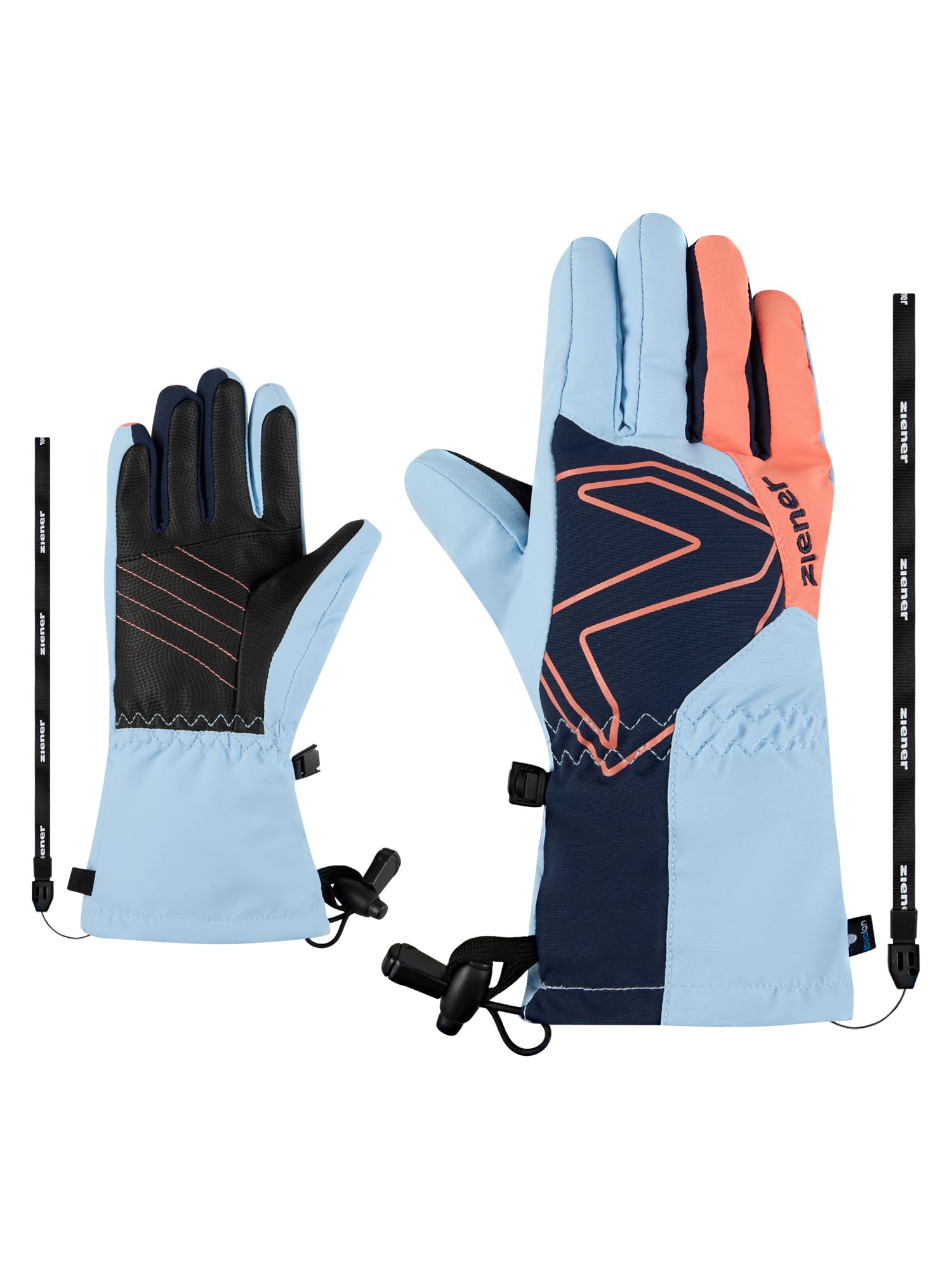 Ziener Guanti da sci Laval-Z per bambini, impermeabili, in lana, extra caldi, Arctic Sky, 4