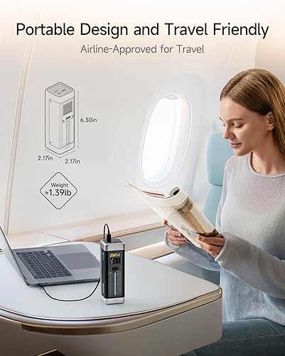 Miniatura 7 de CUKTECH Banco de energía NO.20 de 140 W, cargador portátil de 3 puertos de 25,000 mAh, batería de carga rápida para viajes y trabajo al aire libre,