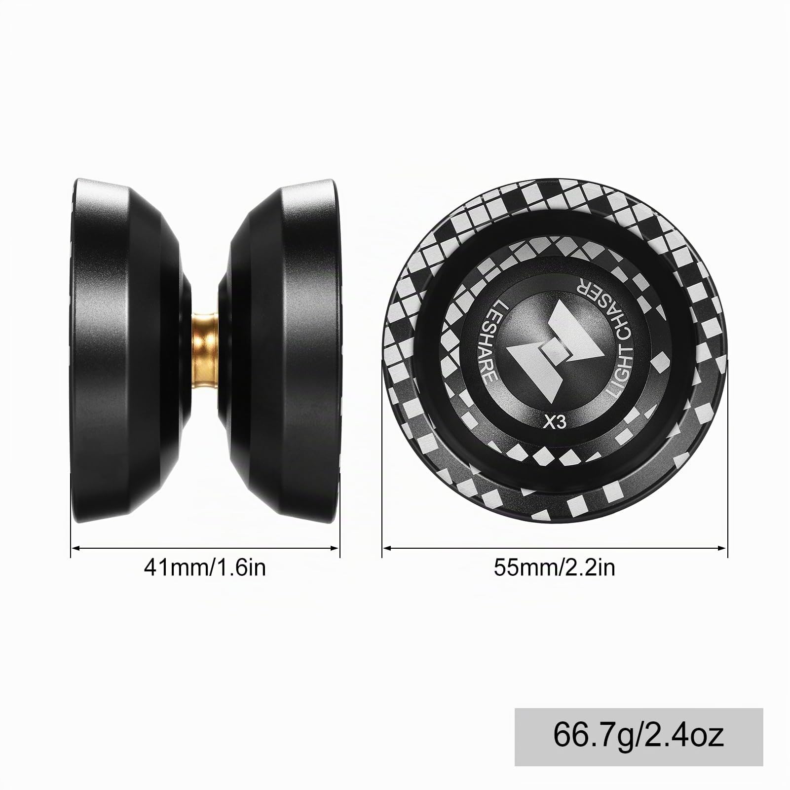 Yoyoball Profesional de aleación de Aluminio Sensible con rodamiento no Sensible para Principiantes Profesionales, 2 uds.