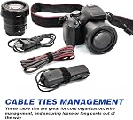 OneLeaf 80PCS Câblodistribution réutilisable, réglable noir 6-Inch Cord Organizer Ties, Cable de gestion de câble de boucles multi-usages pour organiser la maison, le bureau, les centres de données
