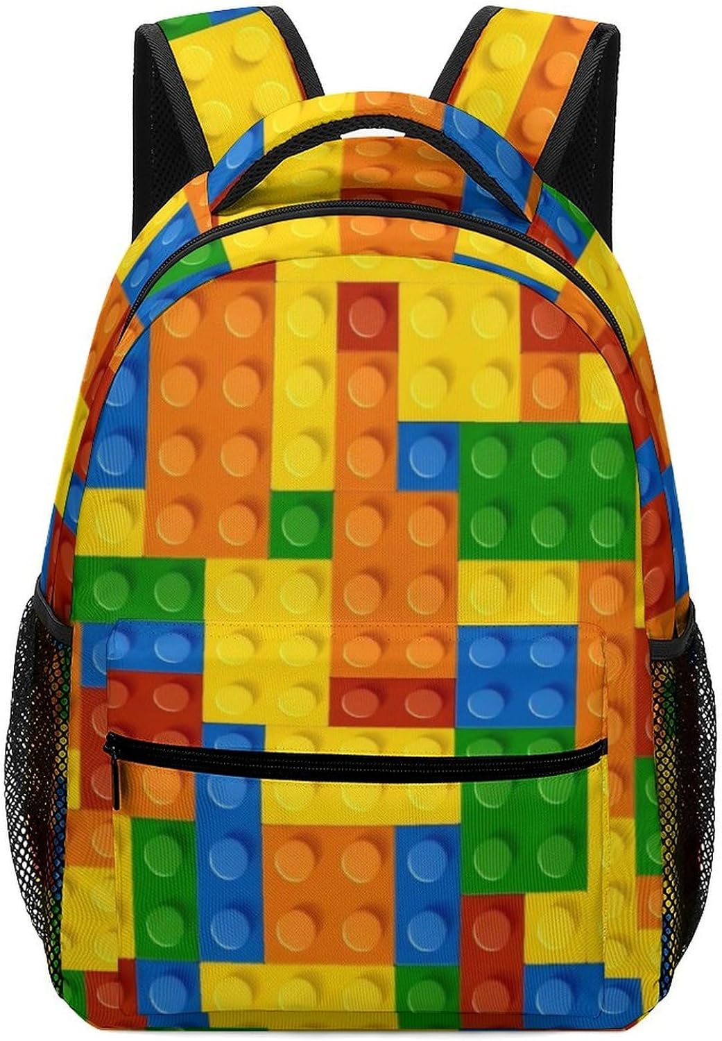 Kids Colorful Building Blocks Bricks Backpack Multifunctional Casual Daypack For College School Bookbag Travel Outwork