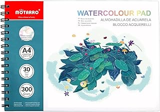 Spiral Bound Watercolor Paper Pad Sketchbook for Beginners, Artists & Professionals, 11.7"x8.3" Portable Size, 140lb (300gsm), 30 Sheets