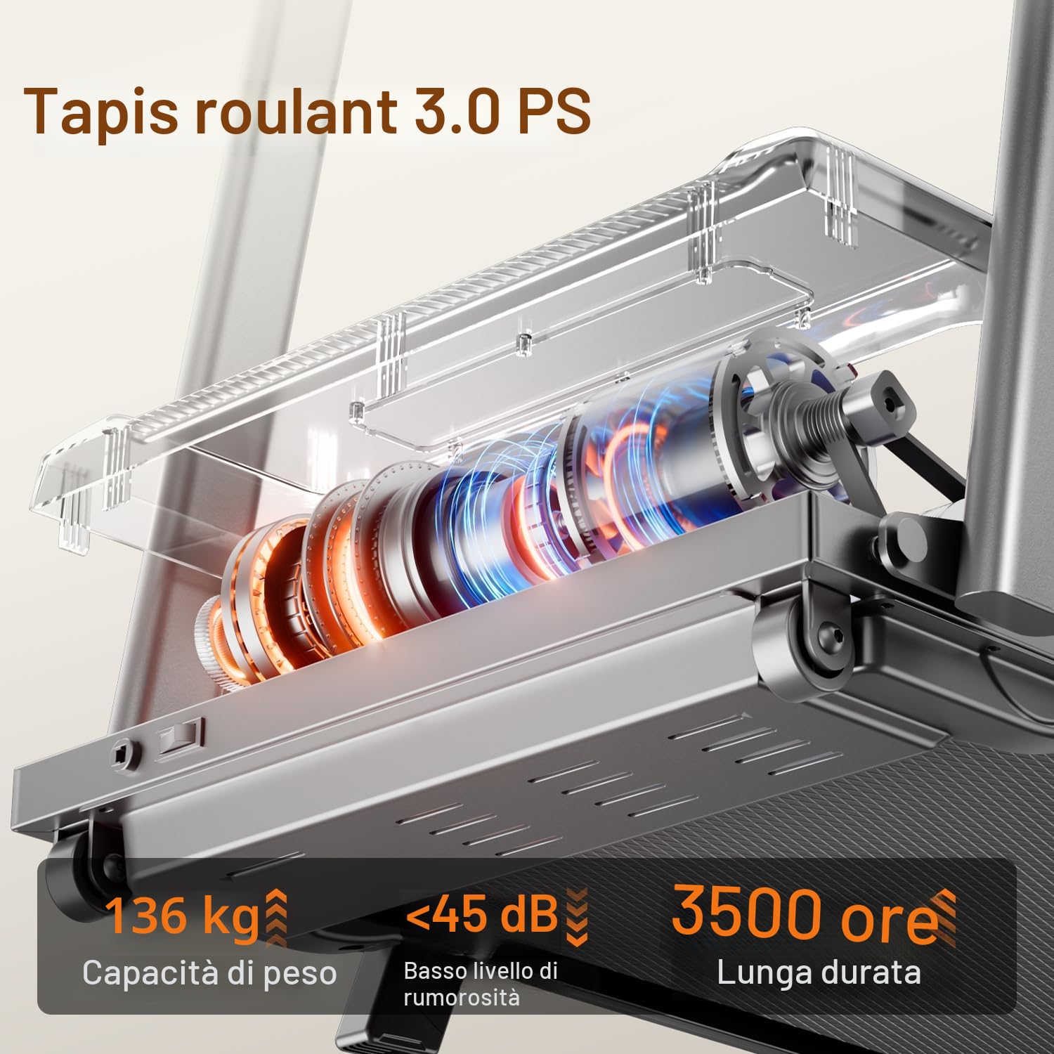 LONTEK Tapis Roulant Salvaspazio con Inclinazione 15%, Tapis Roulant Elettrico 12KM/H, Tapis roulant Pieghevole da Casa con Motore da 3.0 HP e Display LED, Carico Massimo 136KG
