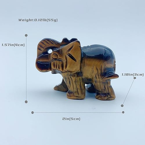 Miniatura 4 de Estatua decorativa de elefante con piedras preciosas naturales de 2.0 pulgadas, tallada a mano, figuras de elefante, decoración de reiki, colección