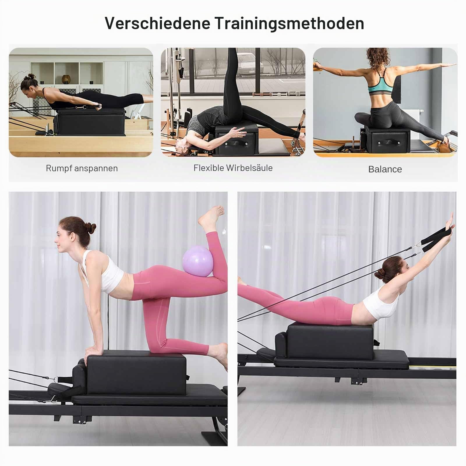 Pilates-Sitzbox für Pilates-Reformer von Box für Heimfitnessstudios und professionelle Studios zur Verwendung für Pilates-Übungen