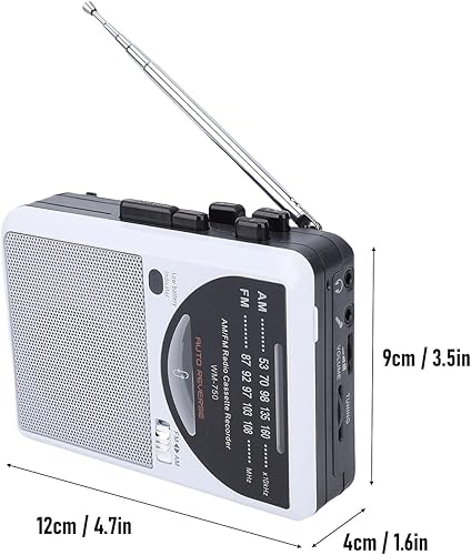 Miniatura 4 de Retro Cassette Player with Auto Reverse, Portable Tape Player AMFM Radio, Digital LED Display, Built in Speaker, Recording Function, Headphone Jack