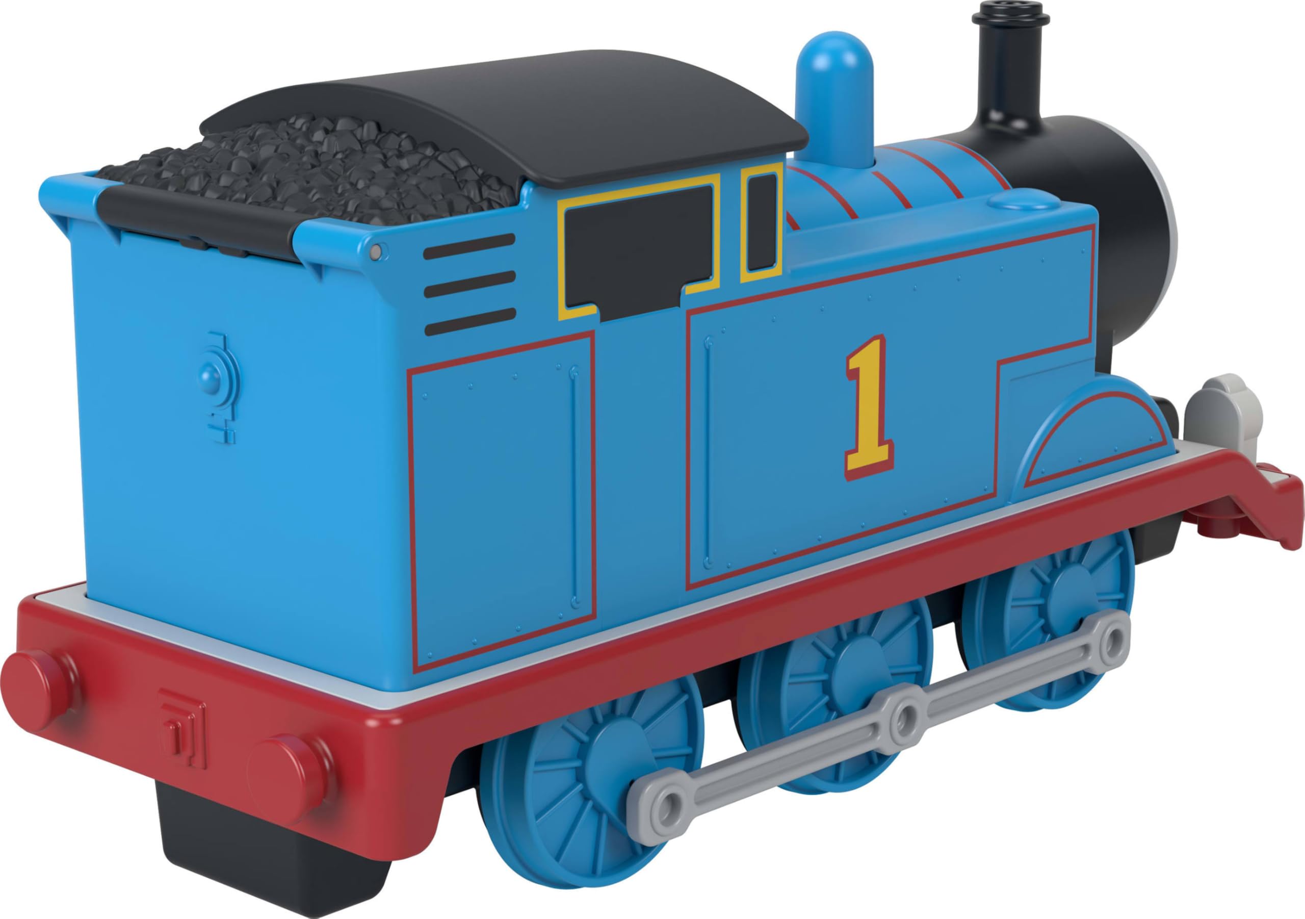Thomas & Seine Freunde Spielzeugzug von Fisher-Price, riesiger pfeifender Thomas, große Lok, den Dampfdom drücken, damit der Zug pfeift, Gepäckfach, JRW12