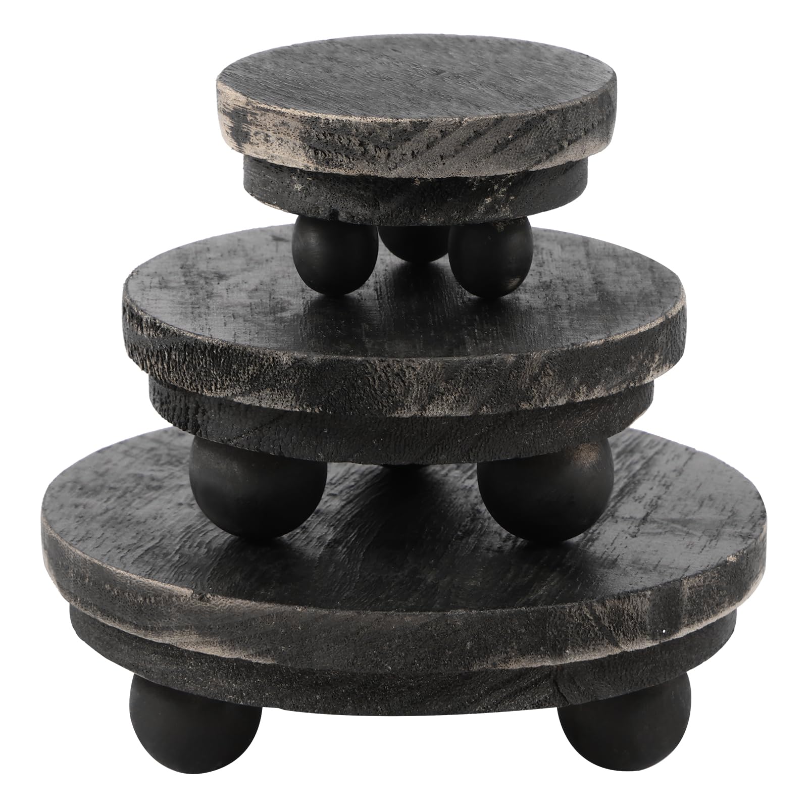 Lot De 3 Tabourets Décoratifs En Bois Pour Plantes - Hauteurs 30, 26, 22 Cm - Support Stable 3 Pieds - Pour Jardin, Balcon Ou Intérieur