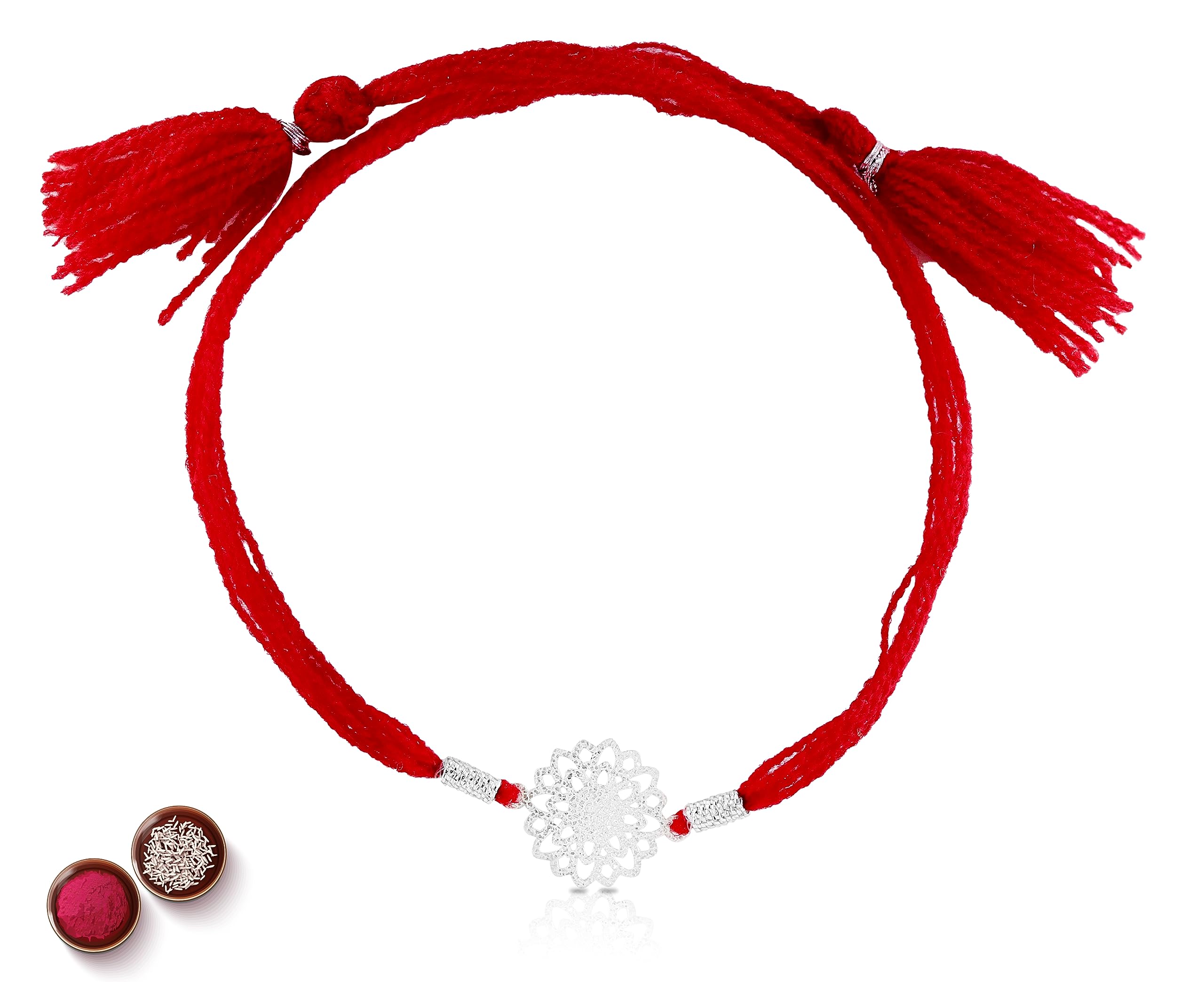 ZULRI 925 Sterling Silver Lotus Rakhi For Bhai Cotton Thread | Rakshabandhan Rakhi With Greeting Card & Roli Chawal and Certificate of Authenticity 925 Silver (B0CFLV6D98) Amazon Price History, Amazon Price Tracker