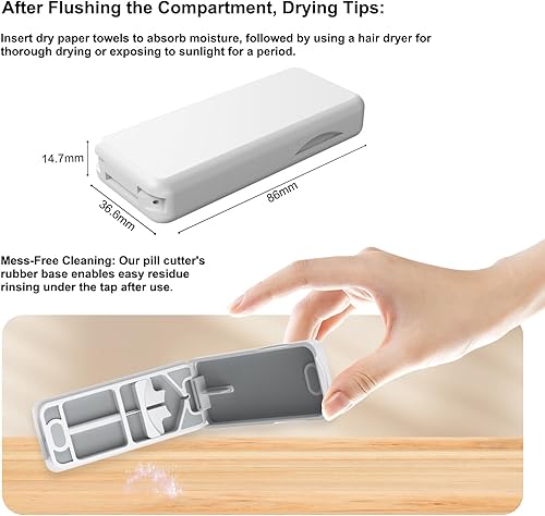 Miniatura 5 de JEINAPA Cortador de píldoras con dispositivo de centrado automático, divisor de píldoras de aluminio con hoja de acero inoxidable 316L, funda de