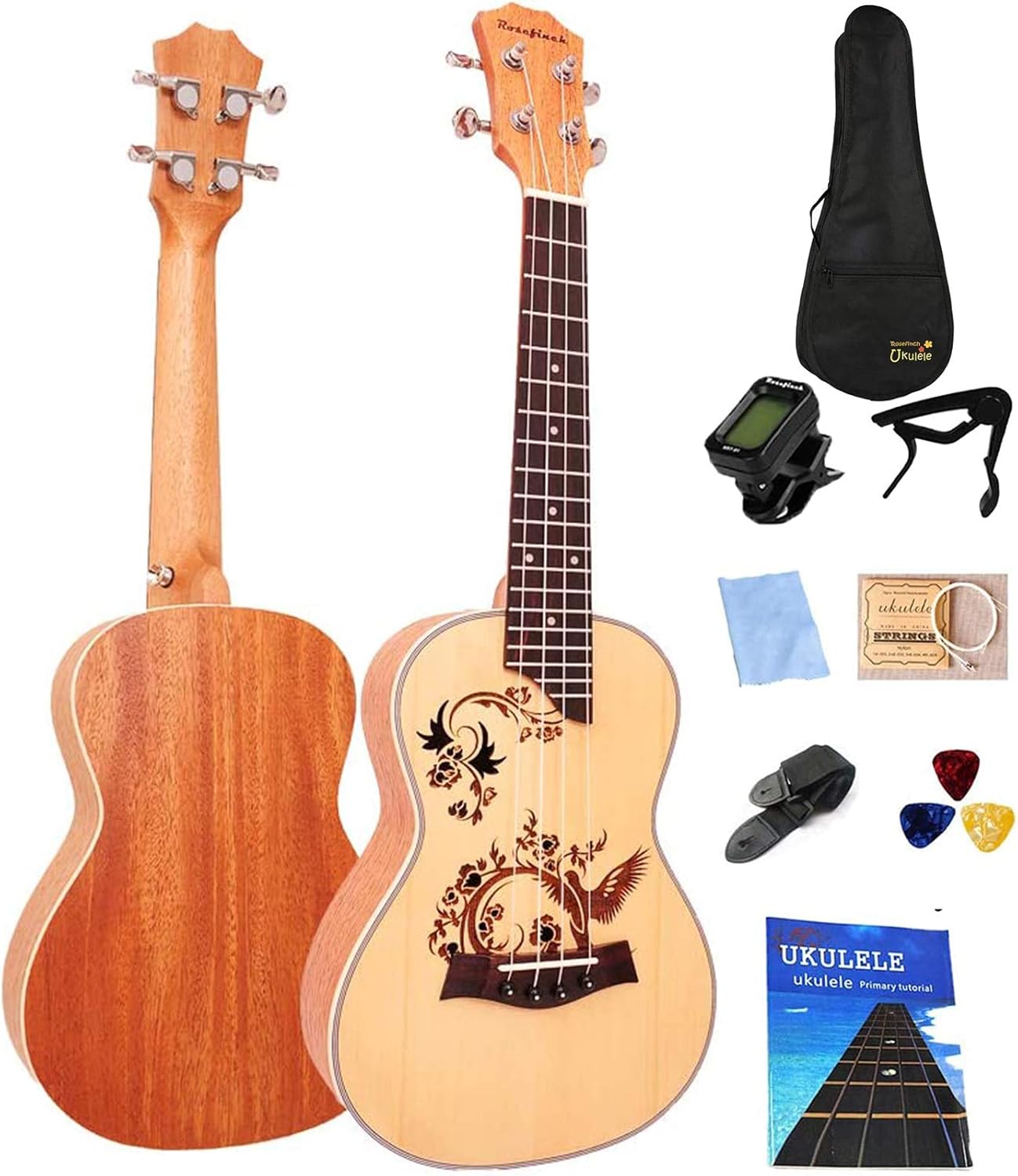 Rosefinch 23 inch Ukulele for Beginners for Kids Ukulele Mahogany