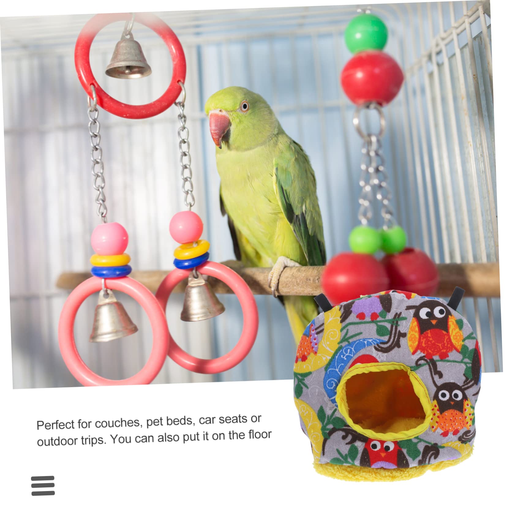 DOITOOL 3stücke Hängendes Vogelnest Für Papageien Bequeme Hängematte Für Haustiere Warmes Schlafumfeld Für Wellensittiche Nymphensittiche Und Kanarienvögel Große Graue Unterlage