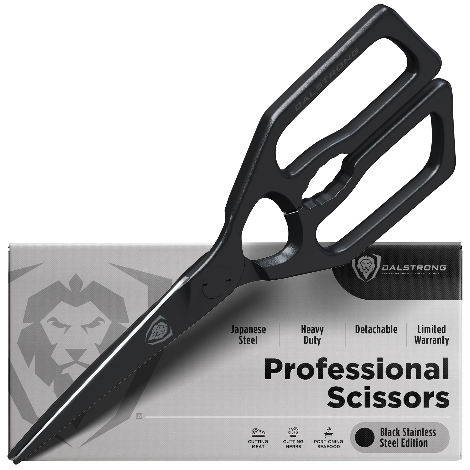 Japanese Stainless Steel Ambidextrous Kitchen Scissors - All Purpose - Heavy Duty - Detachable - Sharp Blade - Herbs, Pizza, Meat Cutting