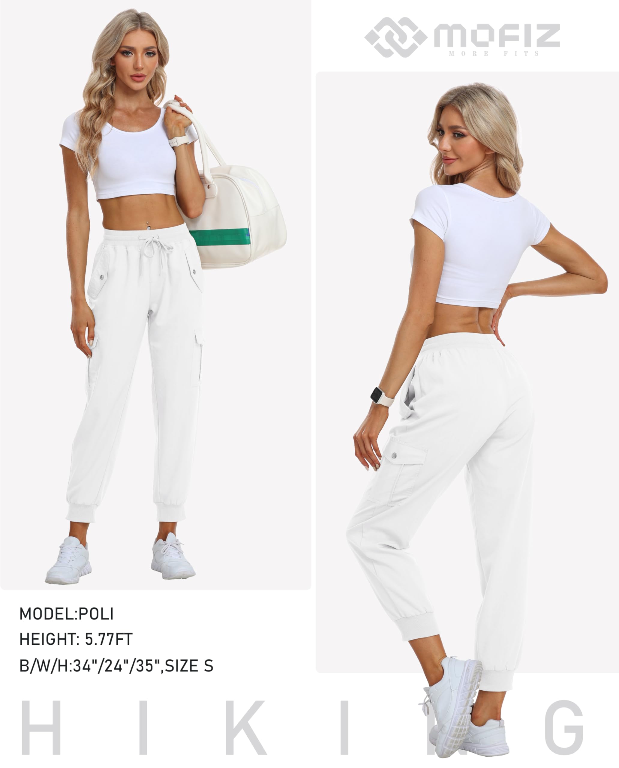 JINSHI Hosen Damen Cargohose Wanderhose Leichte Jogginghose Freizeithose Funktionshose Outdoorhose mit Taschen