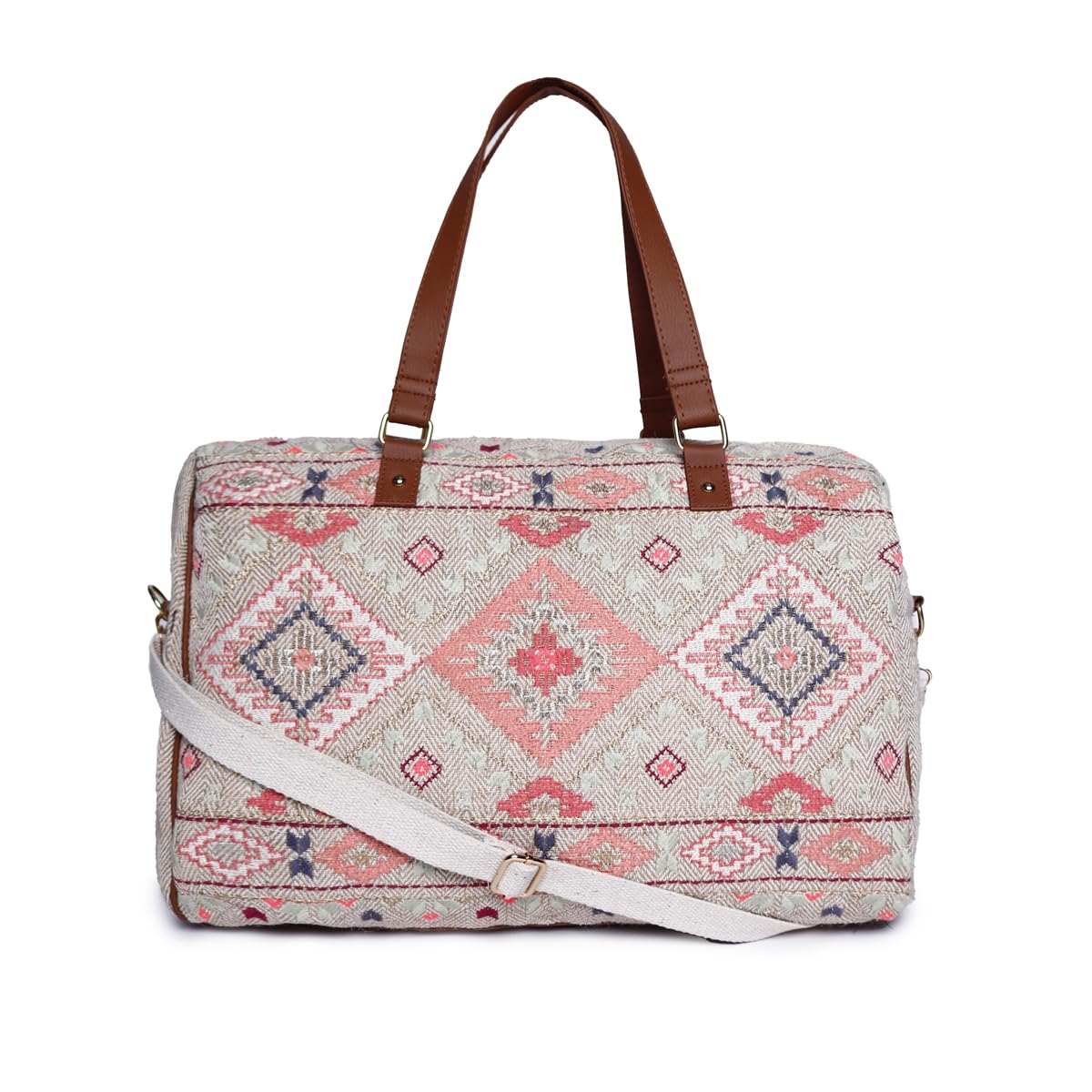 ASTRID Textured Weekender Bag With Detachable Strap And Zipper Closure (beige) (B0CVDRW1K4) Amazon Price History, Amazon Price Tracker