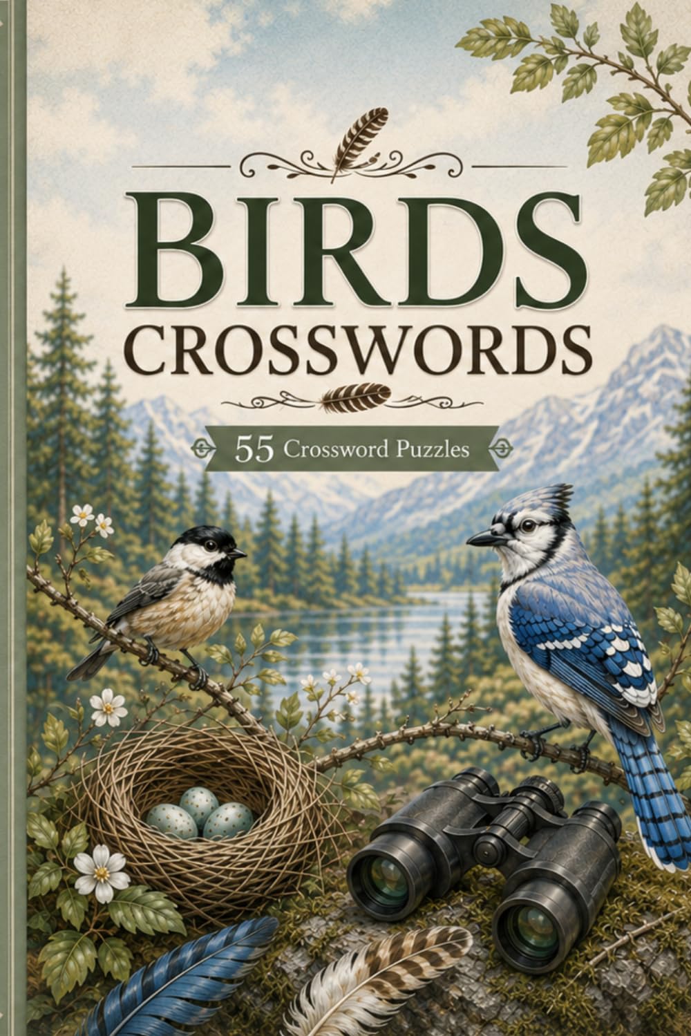 Birds Crosswords: 55 Crossword Puzzles: | Solutions Included | 110 pages |