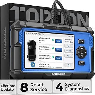 OBD2 Scanner TOPDON AD600S Scan Tool, Code Reader, Diagnostics Scanner for ABS/SRS/at/Engine, 8 Reset Services, Oil/Brake/BMS/SAS/DPF/TPMS Reset/ABS Bleeding/Throttle Adaptation, Free Lifetime Upgrade