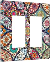 Vista 13 de Placa de pared doble basculante de mármol azul, cubierta decorativa de interruptor de luz de 2 cuadras, moderna acuarela degradada, arte de tinta