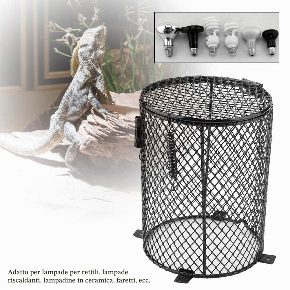 Protezione del riscaldatore per rettili, Lampadina antiscottatura in maglia resistente al calore, Protezione della gabbia per rettili, Copertura paralume e affidabile
