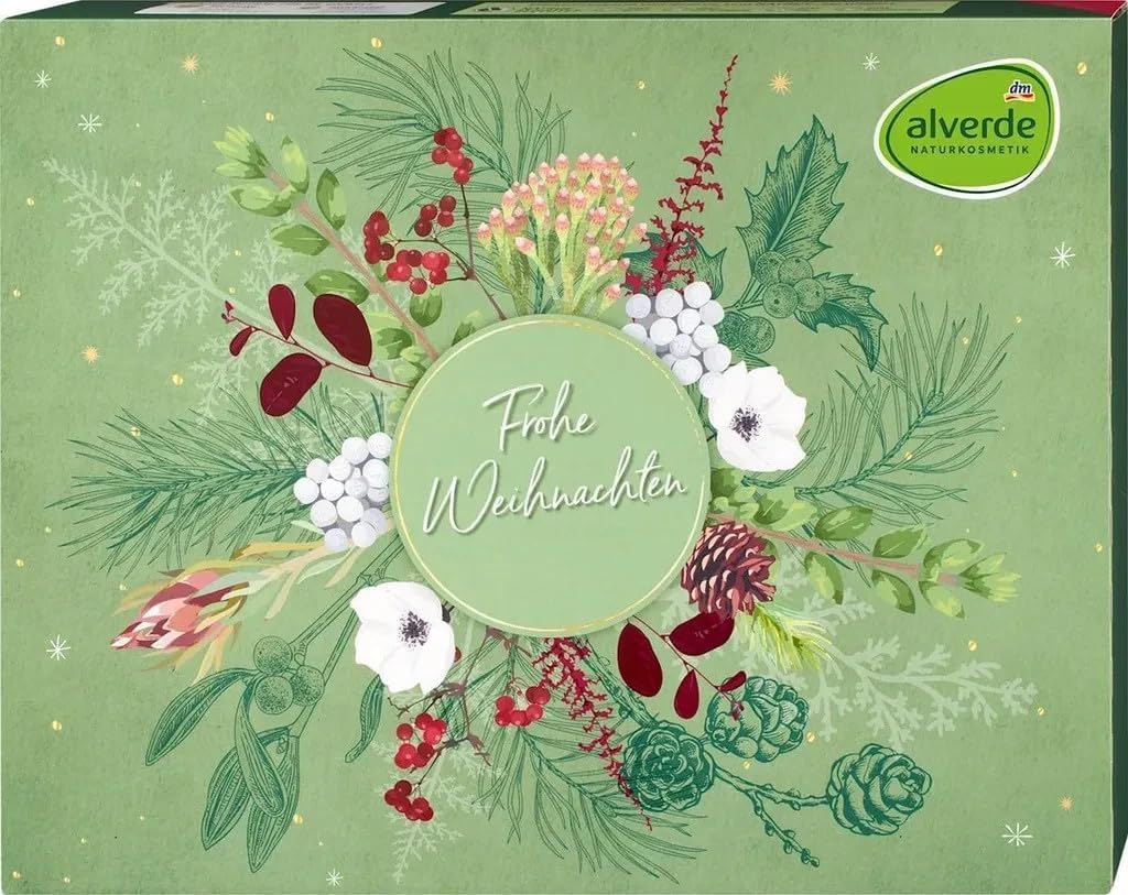Calendario de Adviento Alverde Cosmética Natural 2024 Mujeres Beauty Valor 100 € - Edición Clásica - Cosméticos Calendario de Adviento para mujer y niña, Cuidado Calendario de Navidad