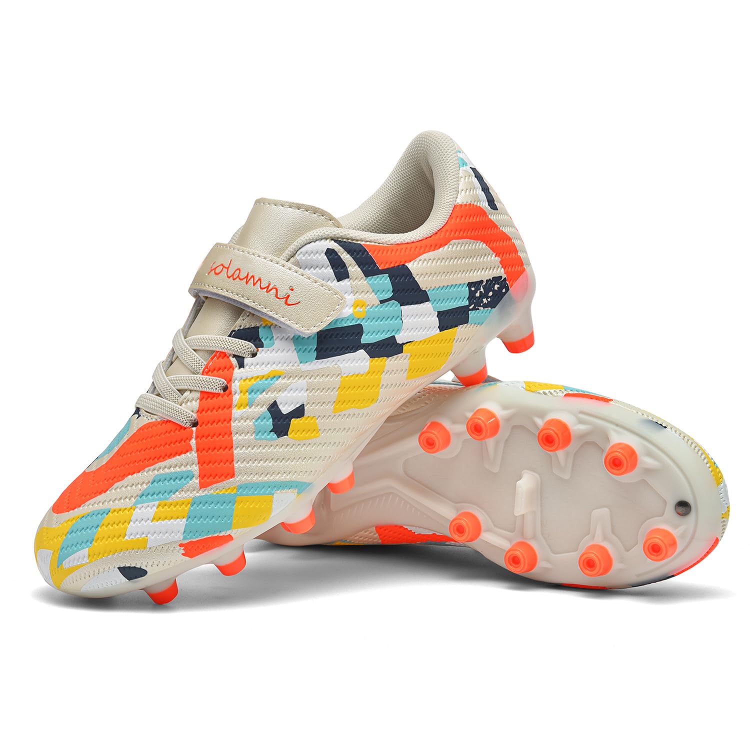 Fußballschuhe Kinder für Jungen & Mädchen Kunstrasen Kickschuhe Klettverschluss Multinocken Fussballschuhe Athletics Trainingsschuhe