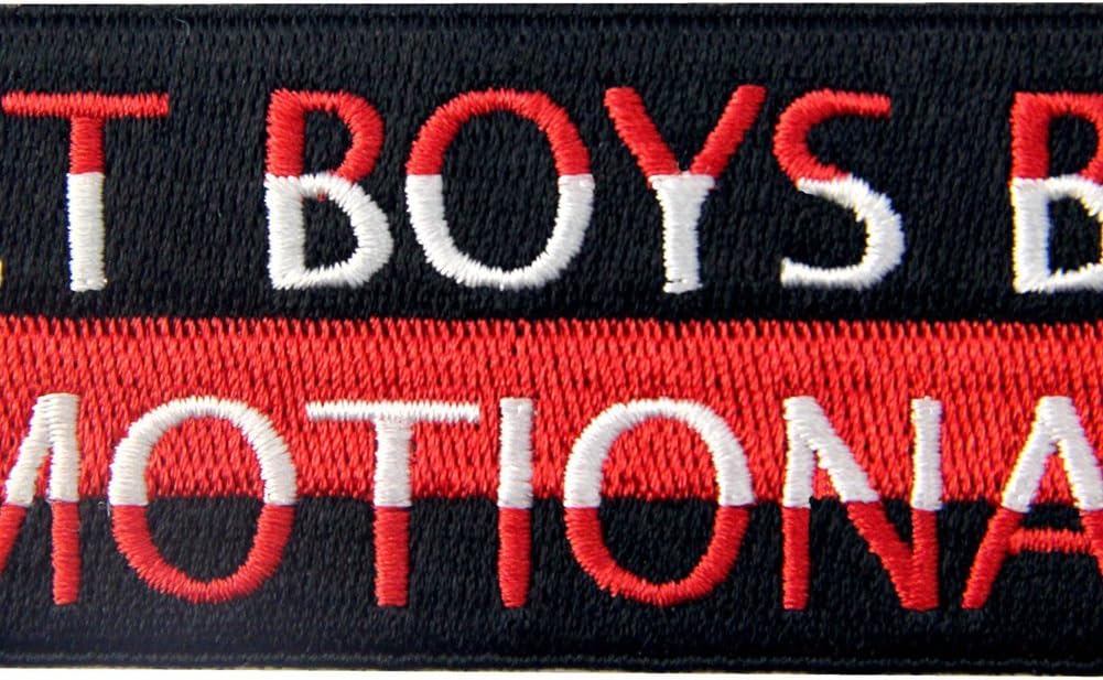Let Boys Be Emotional Funny Biker Patch Embroidered Applique Iron On Sew On Emblem image 2