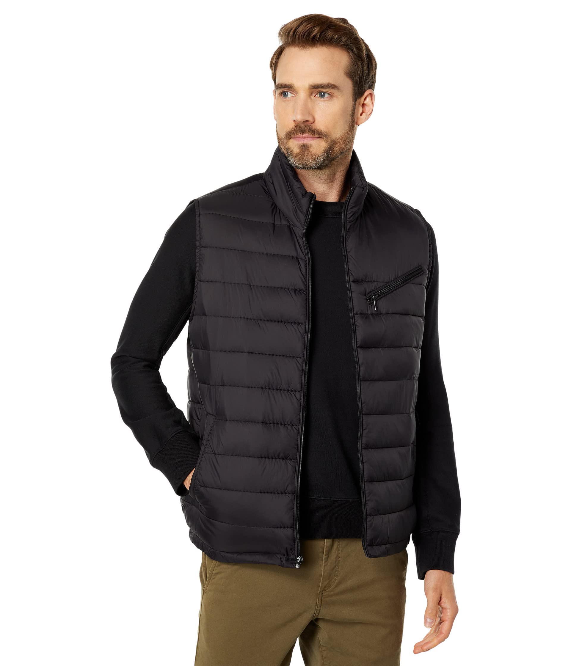cole haan Men's Quilted Puffer Vest With Chest Zip Pocket-picture-44