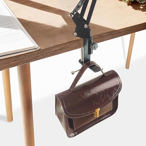 Miniatura 2 de Soporte de abrazadera de mesa para soporte de micrófono, abrazaderas de micrófono para escritorio con gancho para auriculares, abrazadera de