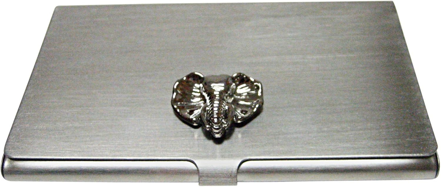Kiola Designs Silver Toned Elephant Head Business Card Holder