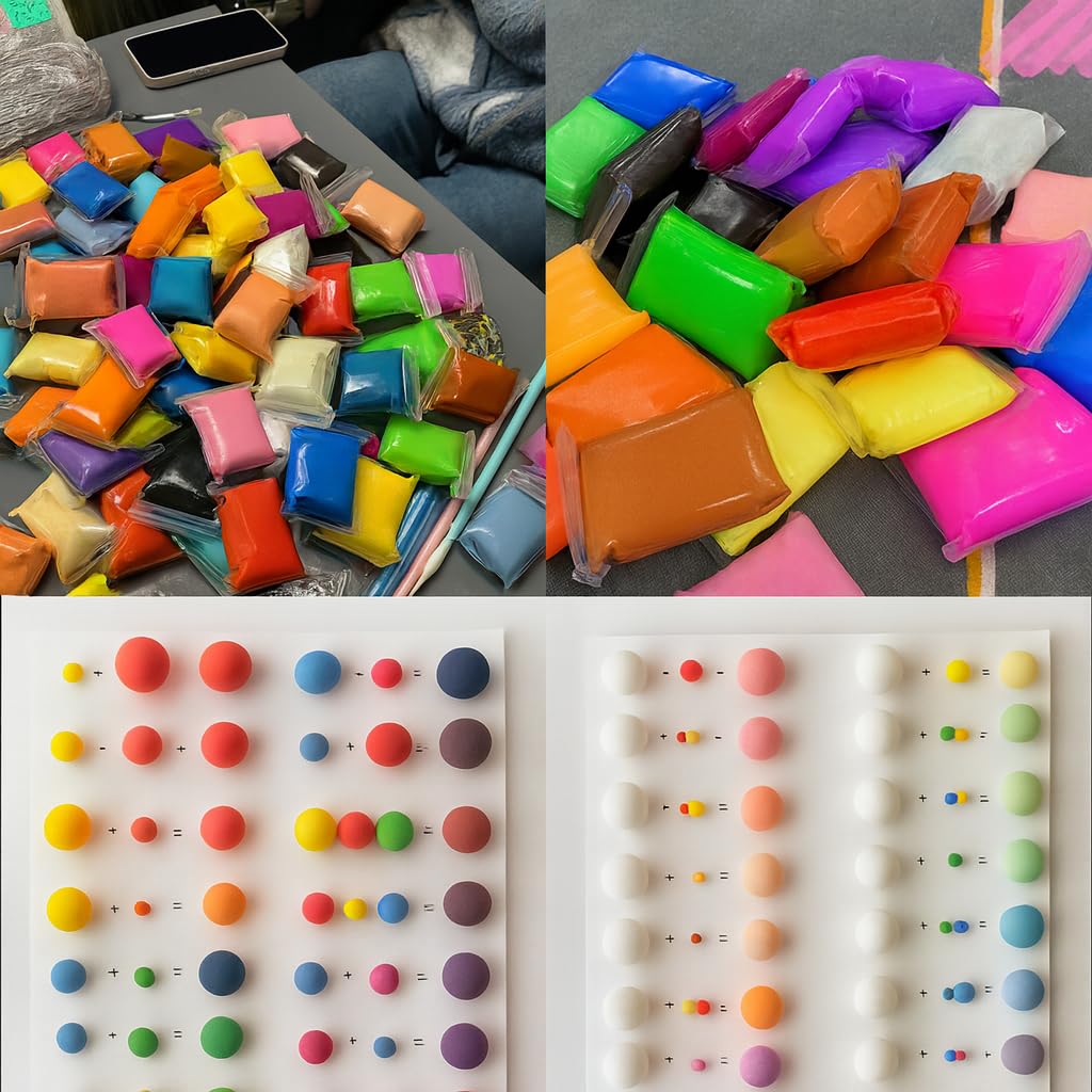 24 Pcs Air Dry Clay for Kids (3–10 Years) | Super Soft Foam Clay | Non-Toxic Air Dry Clay for Craft, DIY Models & School Projects | Lightweight Super Clay Set for Creativity 1