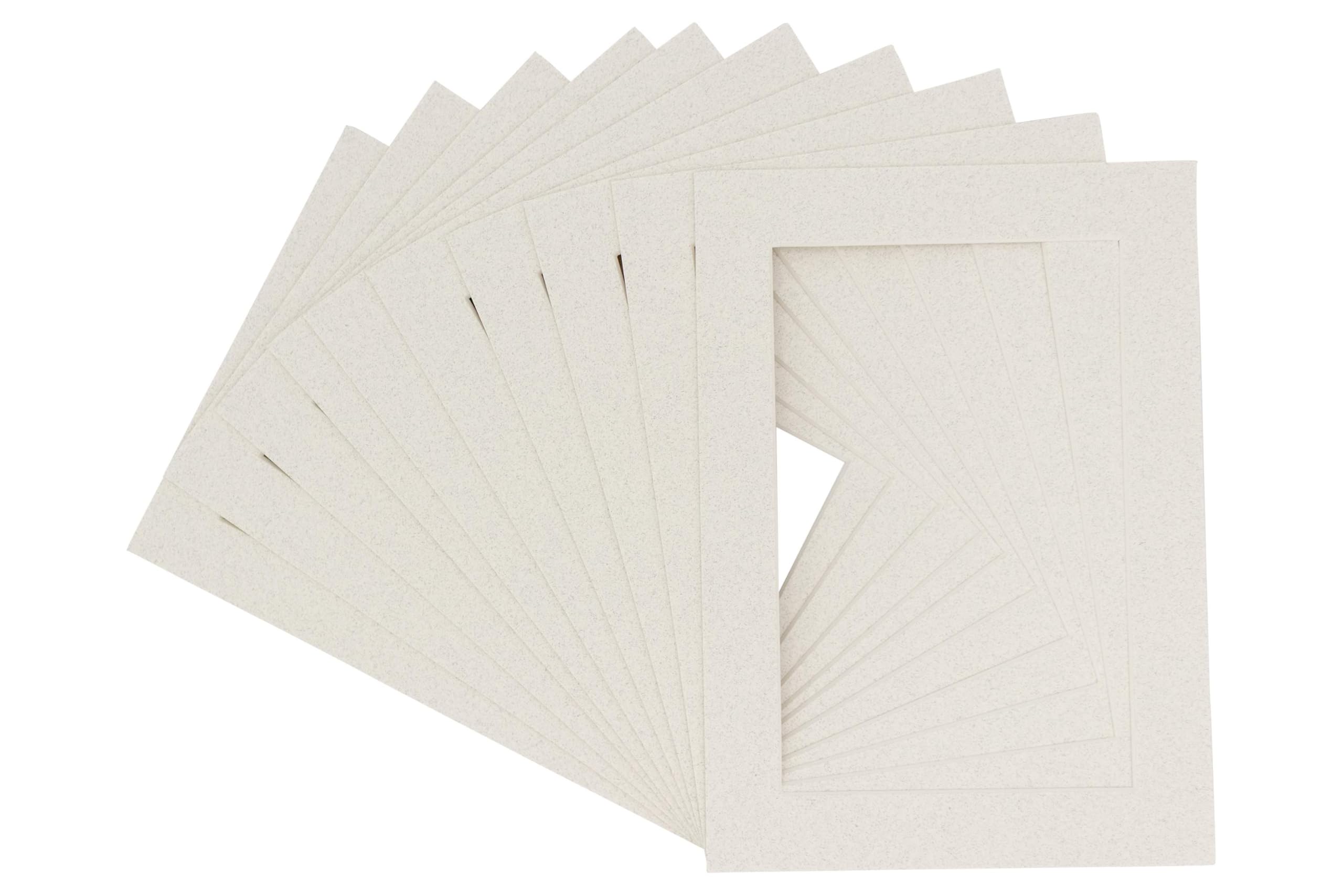 Pack of 25 Acid Free 12x16 Mats Bevel Cut for 9.5x13 Photos - Oyster Shell White Precut Matboards For Pictures, Photos, Framing - 4-ply Thickness