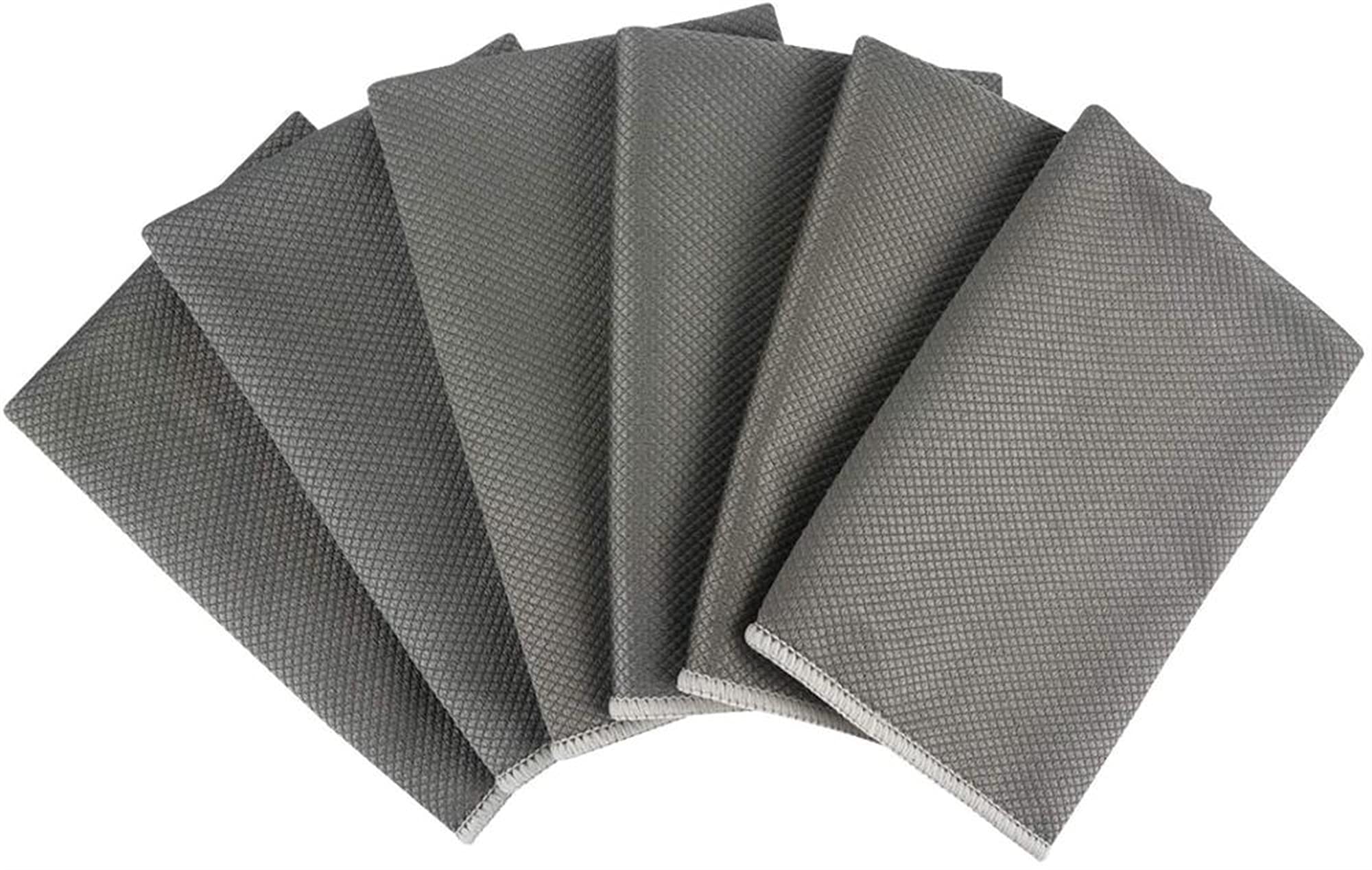 6 PCS Paño de limpieza de microfibra para electrodomésticos de acero inoxidable Ventana de vidrio Toallas de pulido (Color : Grey, Specification : 6 piece)