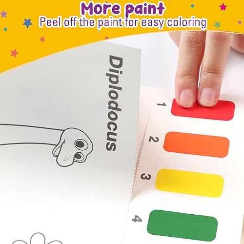 Miniatura 5 de pigipigi Pintar con libros para colorear al agua actividades de pintura de acuarela de dinosaurios para niños y niñas de 4, 5, 6, 7, 8 años, artes y