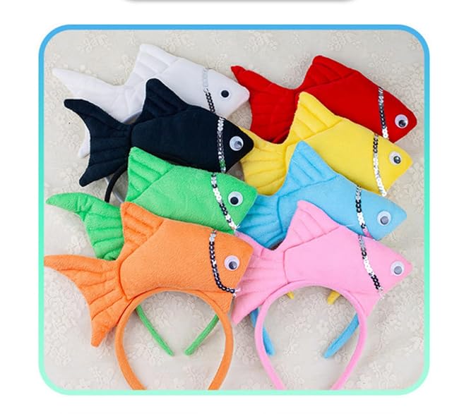Foto 5 de 7 de Conjunto de disfraz de pez, bonito disfraz de animales marinos con diadema de pez, tutú, lazo para Halloween