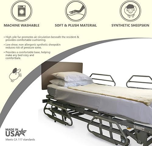 Miniatura 2 de NYOrtho Almohadillas de cama sintéticas esponjosas de piel de oveja hipoalergénicas, lavables para circulación de aire de 30 a 60 pulgadas