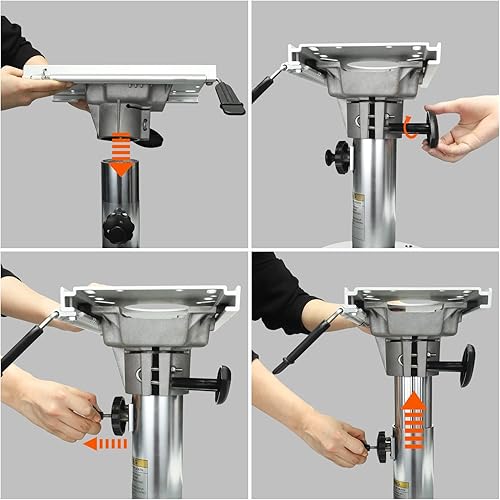 Miniatura 3 de Adjustable Height Locking Boat Seat Pedestal