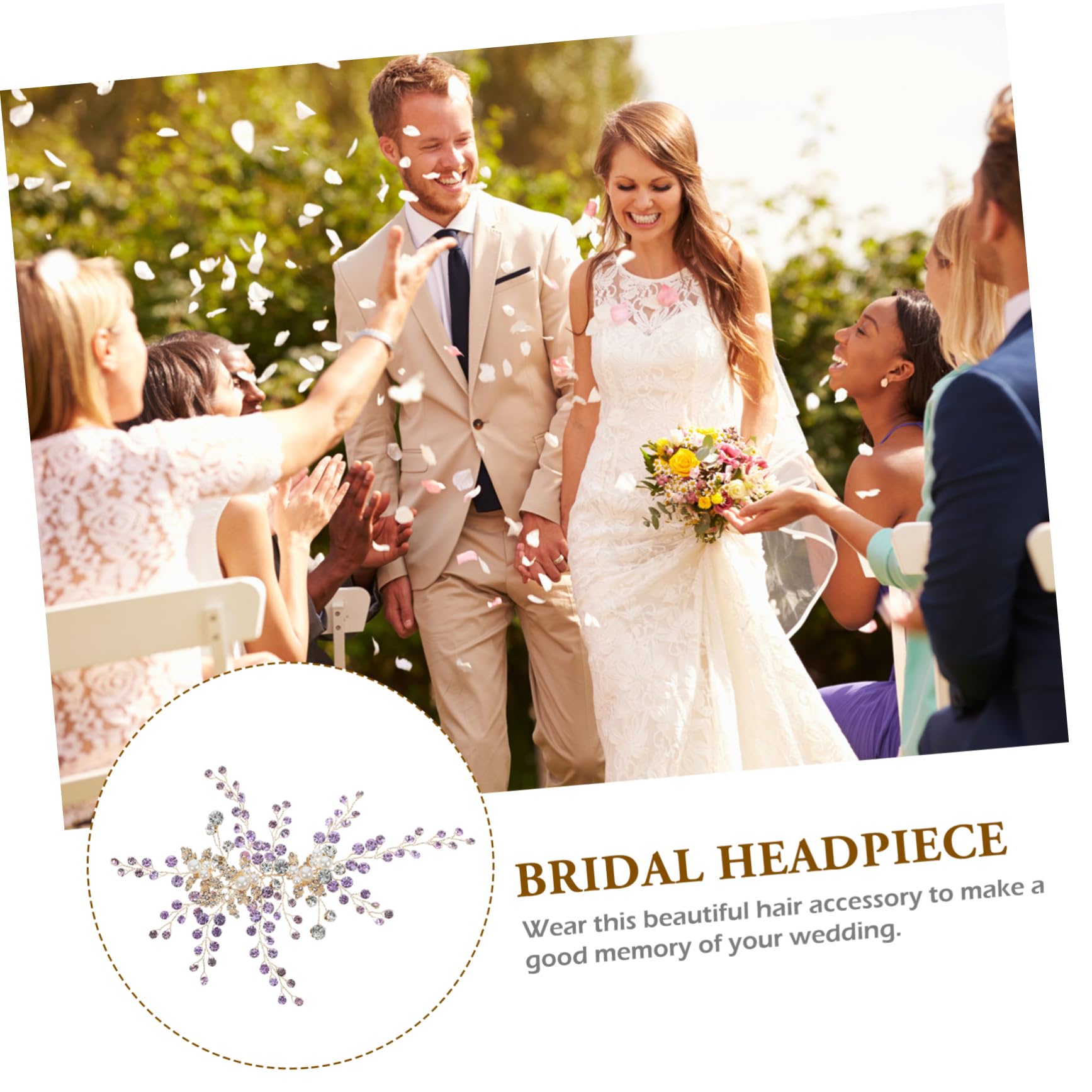 3piezas Diadema De Novia Perlas y Rhinestones Accesorio De Cabello Elegante Para Bodas Tocado Floral Diseño Para Mujeres y Eventos Especiales