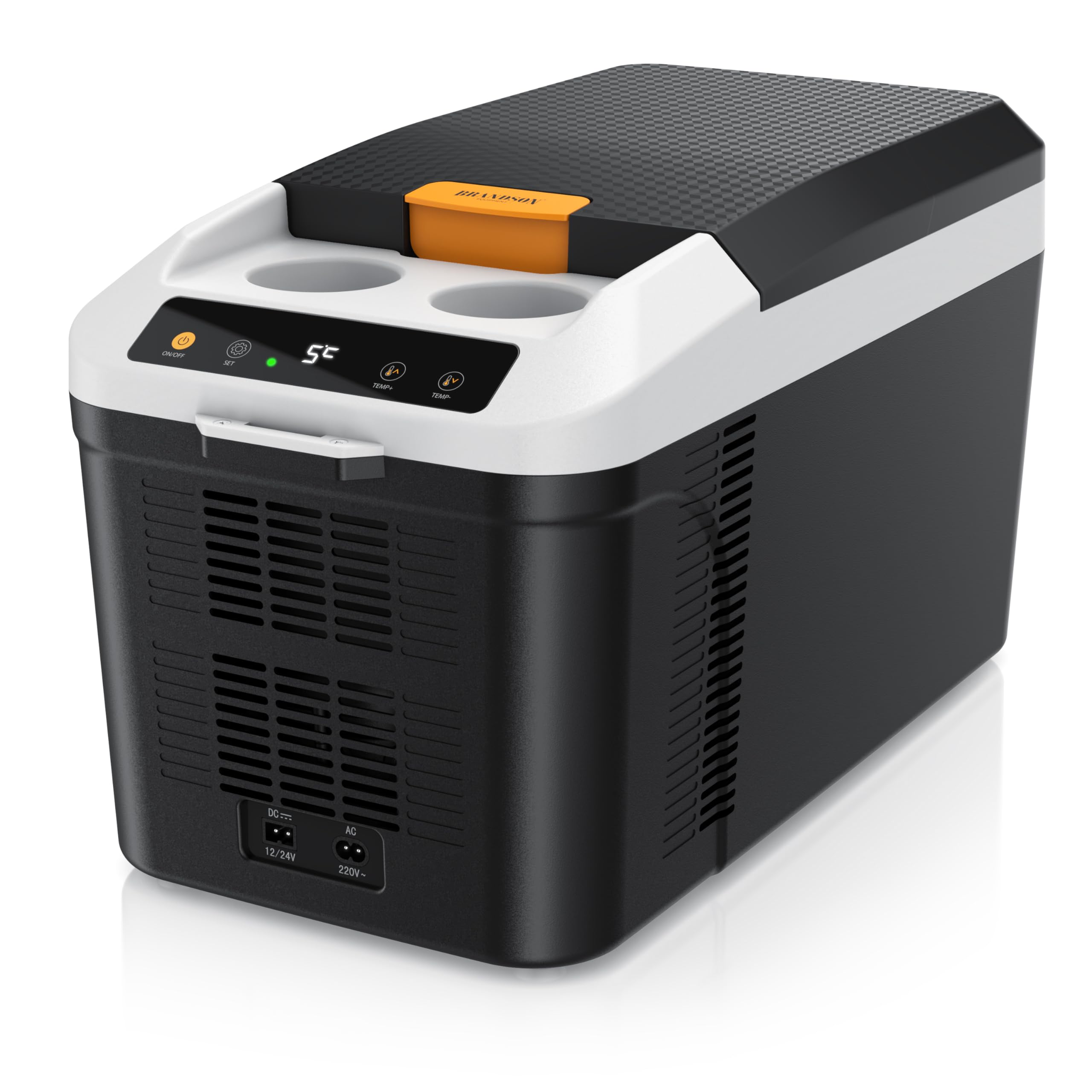 Brandson - Kühlbox elektrisch – 230 V Netzspannung und 12 V KFZ Auto Bordspannung – kühlt und wärmt – Heizen max. 65°C – Herabkühlen ca 20°C unter der Umgebungstemperatur