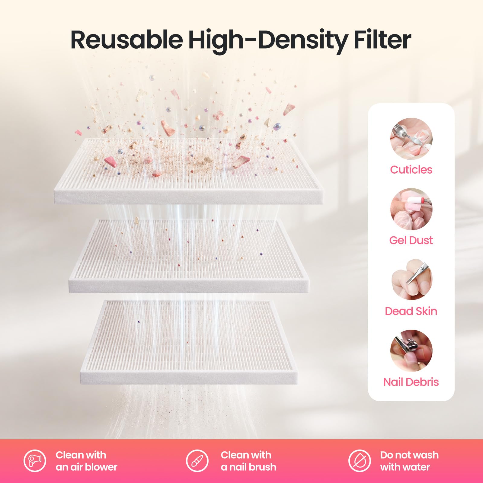Gugusure Cordless Nail Dust Collector - Powerful & Quiet -4