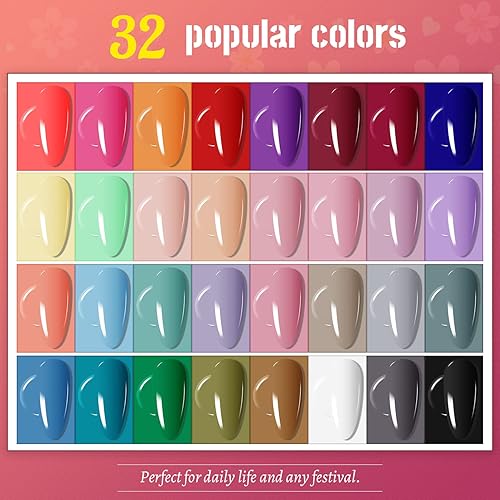 Miniatura 3 de Kit de esmalte de uñas de gel JODSONE con luz U V de 36 piezas, juego clásico de esmalte de uñas de gel en negro, blanco, nude y azul púrpura con